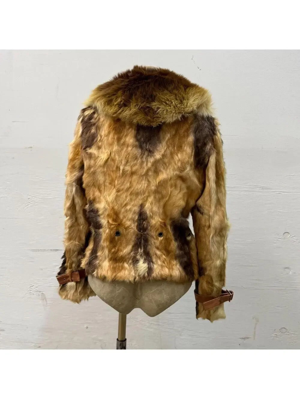 Vintage Y2K Brown Calfskin & Fox Fur Jacket - Picture 2 of 8